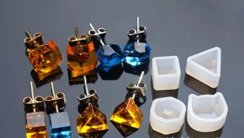 Flat Pad Earring Posts And Backs Find Get Quotations 4 Pairs 8pcs Orted Earrings Silicone Mold With 10pcs Silver Posts Flat Pad Erfly