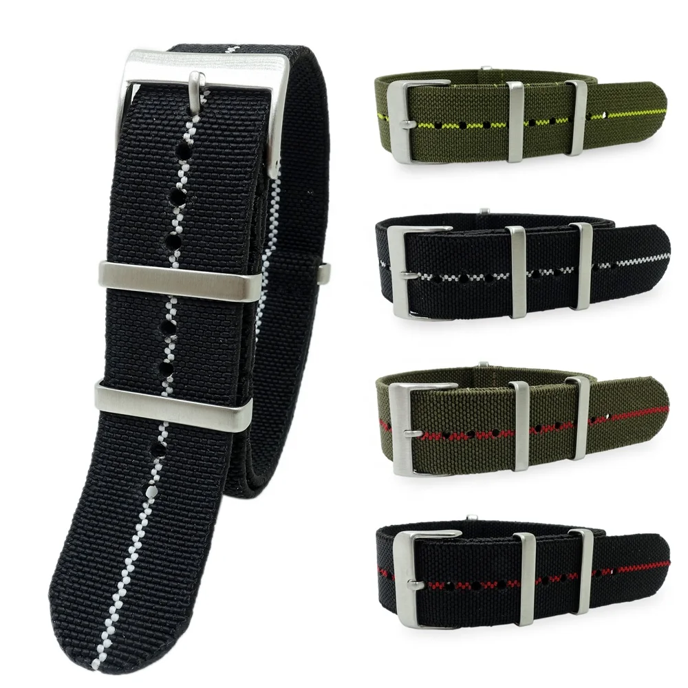 

High Quality Army Military 20mm 22mm Nato elastic Band Adjustable Nylon Elastic Watch Strap, Custom color or stock color