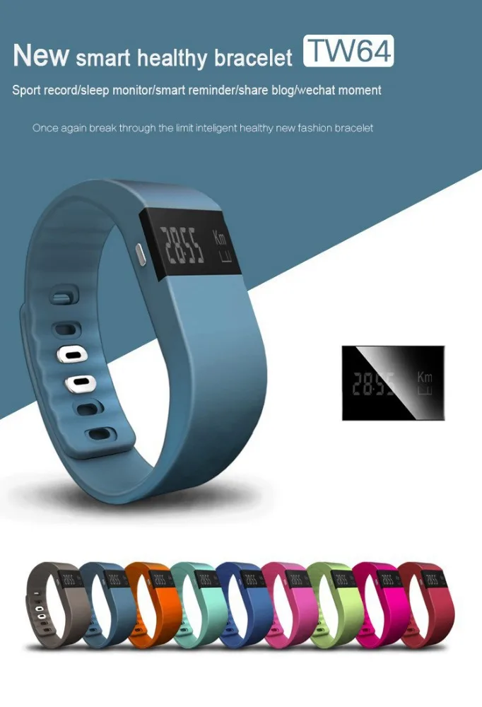 Smart Band Fitness Tracker Bluetooth 4.0 Wristband Smart Pedometer Bracelet For iOS Samsung Android TW64 PK Fitbit Mi Band