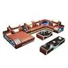 CBMMART publish recently new hot sell with speaker USB and Touch lamp 100% genuine leather sofa