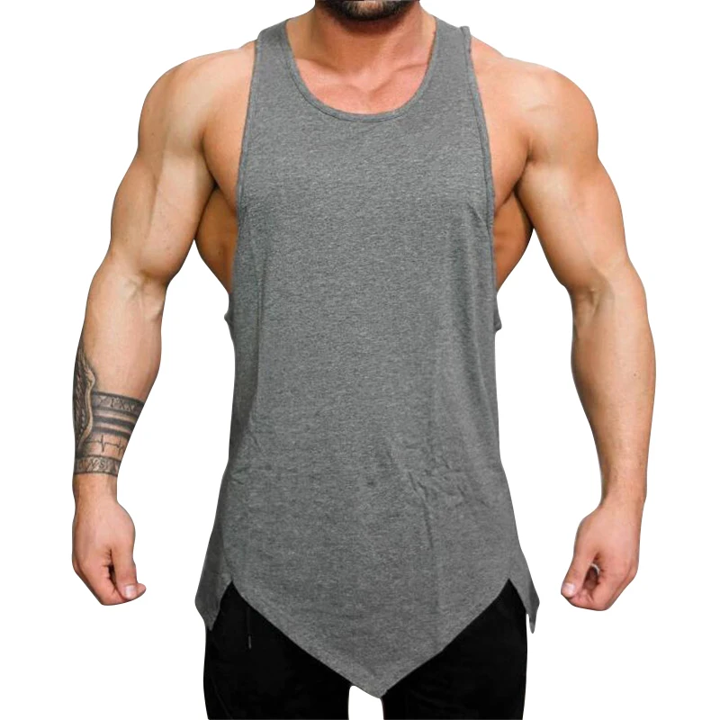 Men's Relaxed Soft Solid Plain Essential Dry Fit Stringer Workout ...