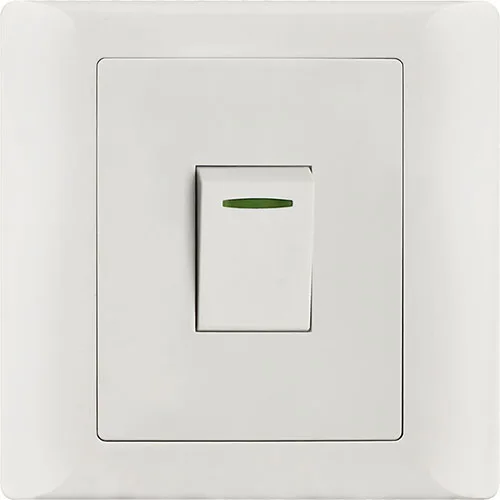 White Color 10A 1 gang electrical wall lighting switch with led light