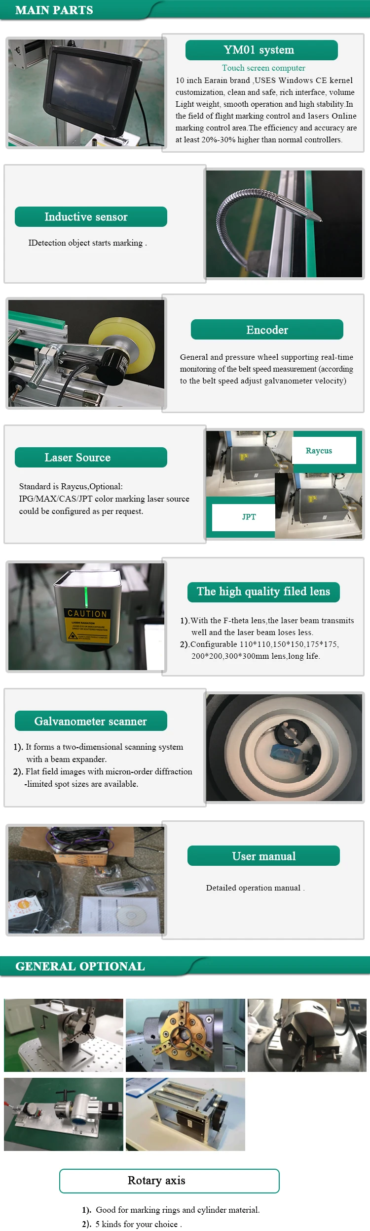 Online flying fiber laser marking machine with touch screen pc
