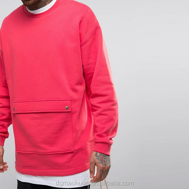 sweatshirt with front pocket and no hood