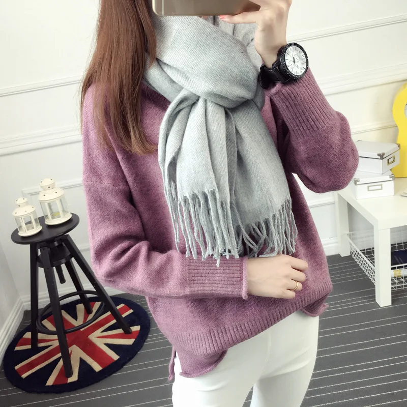 Sweater autumn and font b winter b font female loose pullover sweater basic shirt sweater outerwear