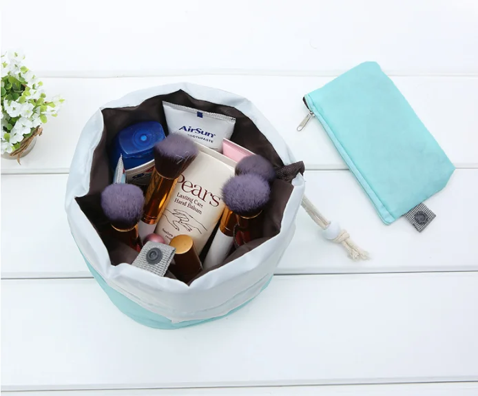 Bulk Durable satin personalized beautiful High quality leather promotional cheap price canvas polyester travel cosmetic bag