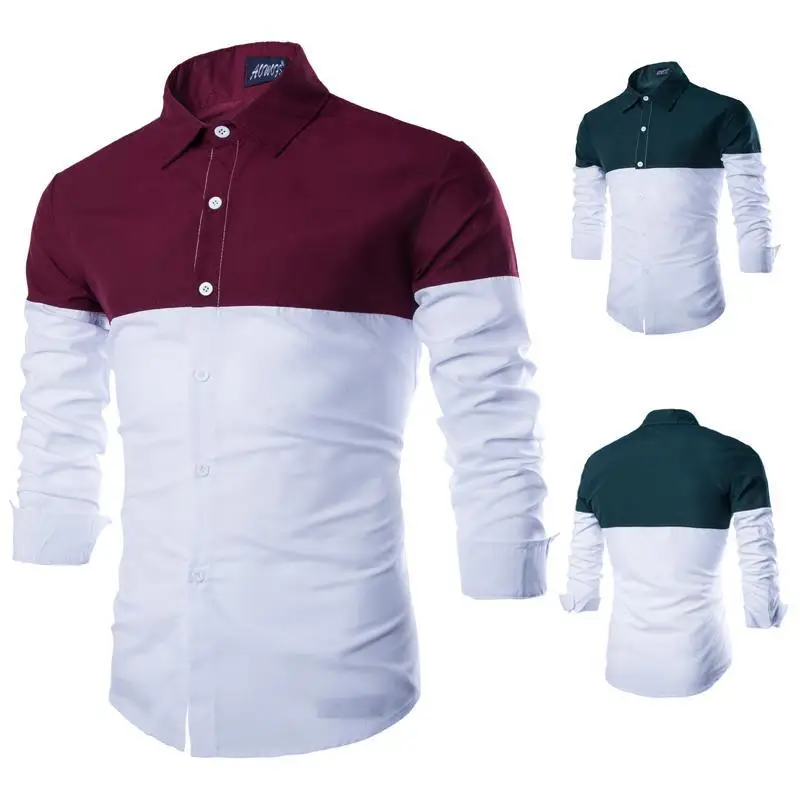 100% Cotton Fabric Button Down Collar Slim Fit Dress Shirts For clothes men