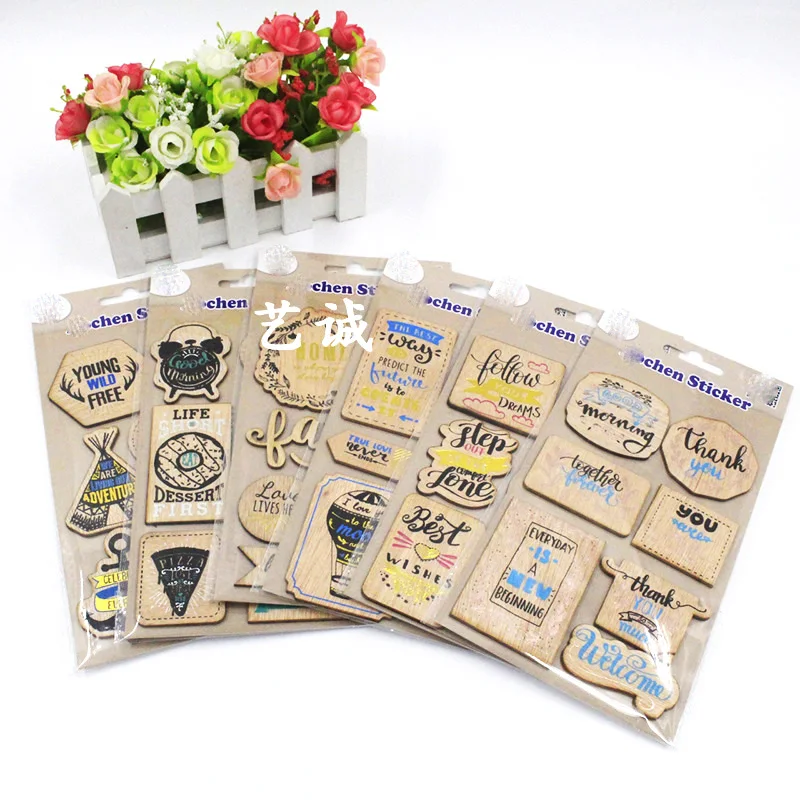 Custom Design Laser Cut Die Cut Wooden Sticker Buy Wooden Sticker