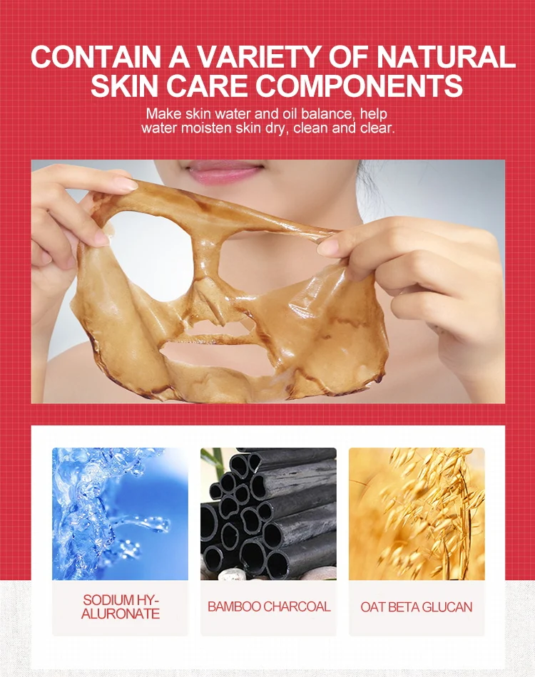Bioaqua blackhead remover black face mask deep cleansing peel off bamboo charcoal cream