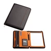 Black and Orange Inside A4 Compendium Leather Styled Portfolio File Folder with Calculator
