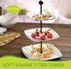 ONE-MORE 3-Tier Square Plate With Black Rack