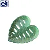 Customized china ceramic plate green heart shape ceramic plate