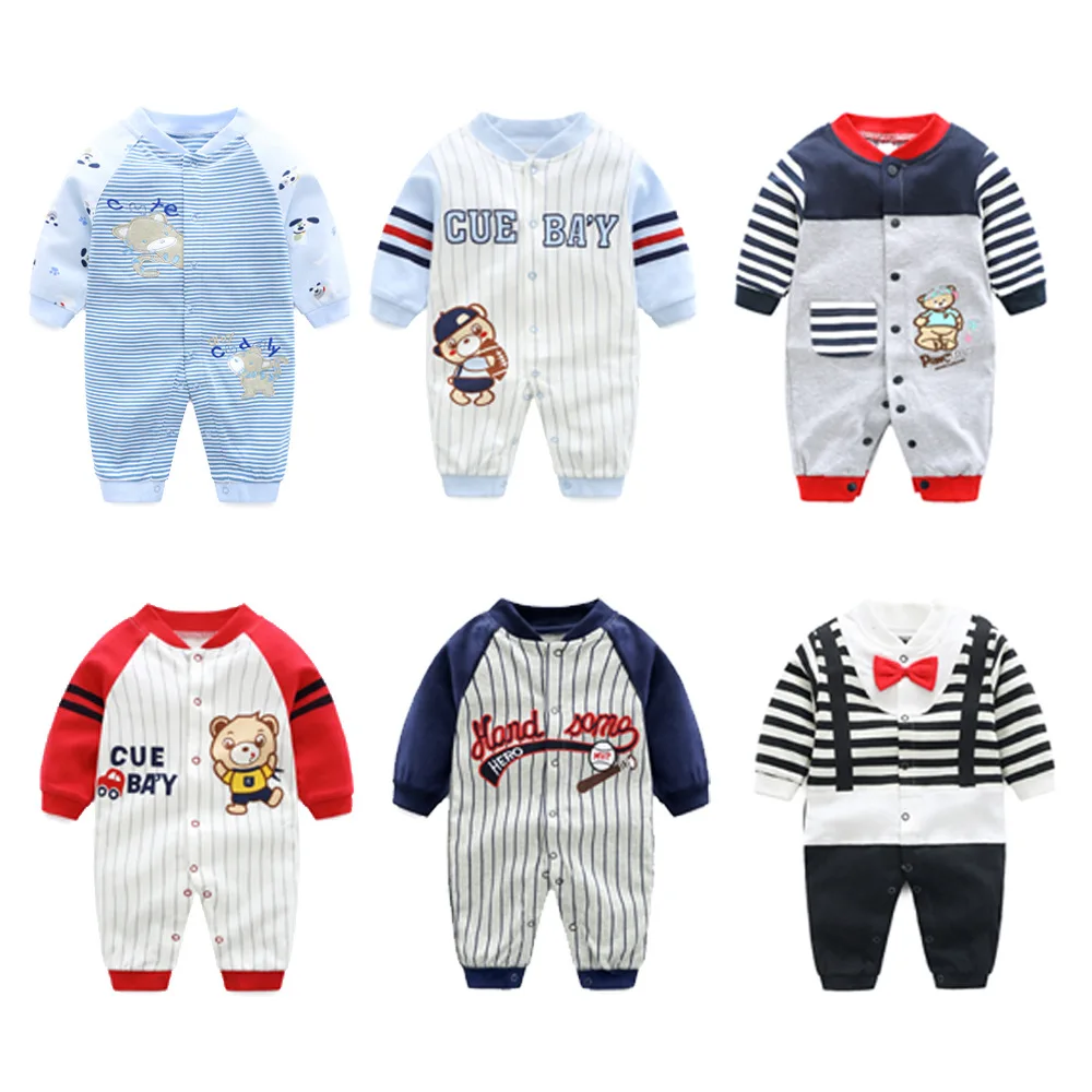 

China Supplier Boy Baby Soft Cotton Overalls Romper Bodysuit, Mixed colors