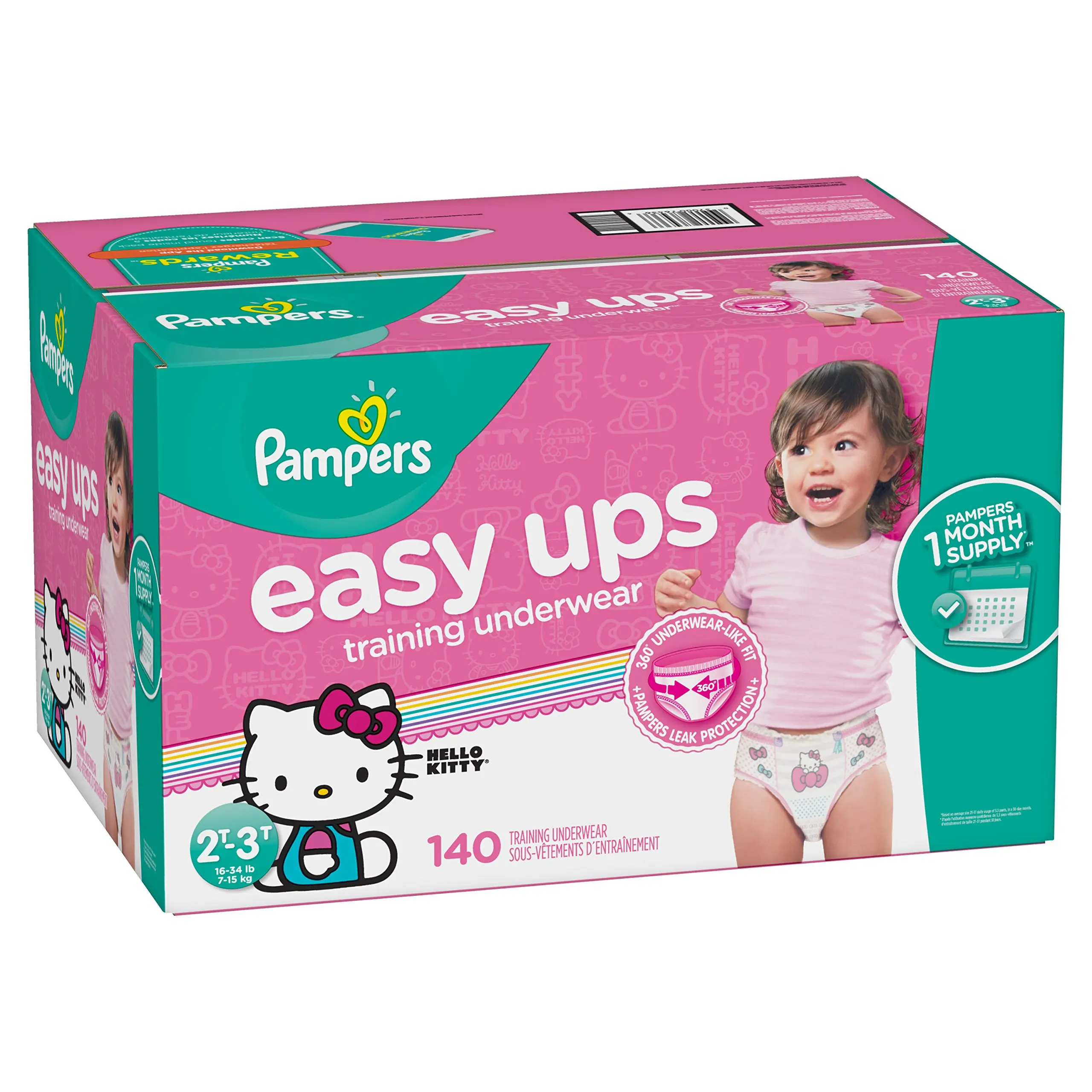 26 Count Cuties Toddler Training Pants for Girls Size 2T-3T Pack of 4