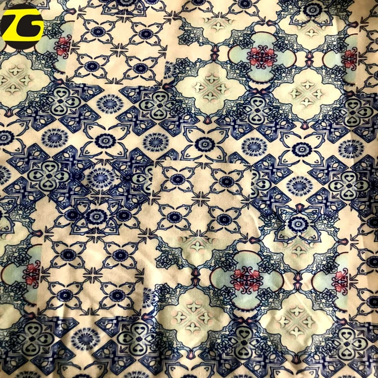 
2018 custom digital print spun rayon fabric with ethnic checked style 