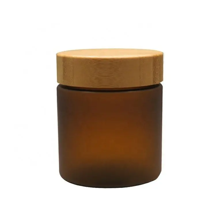 
Natural Amber Glass Cream Jar Cosmetic Jars,Pet Cosmetic Jar Amber Bamboo Wood Lid  (60837719333)