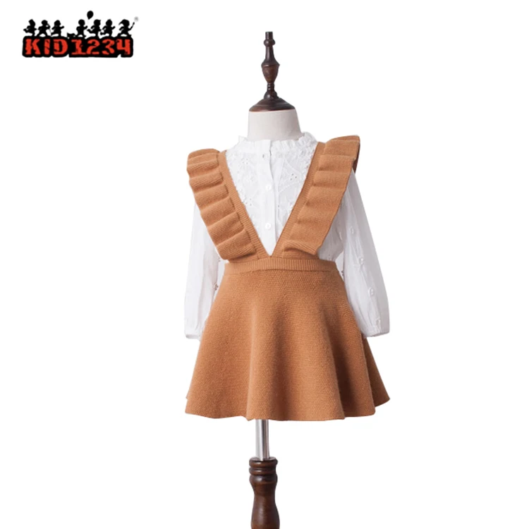 

Christmas Wholesale Kids Dress Knitting Sweater Suspender Skirt Children Dress