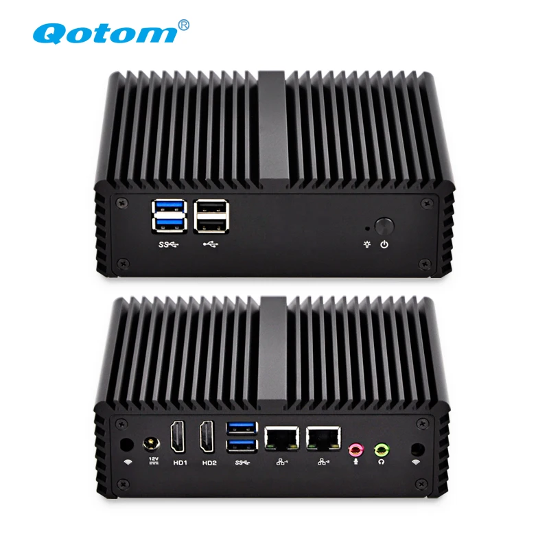 

Qotom mini pc Q450S Core i5-4200U (3M Cache, up to 2.6GHz, Haswell) HD4400 X86 4 RS232 Dual Nic best computer, Black