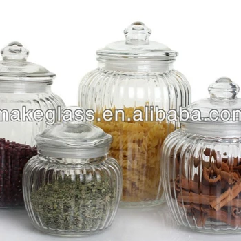 4pcs Glass Storage Jar Set Glass Canister With Dome Lid Buy 4pcs