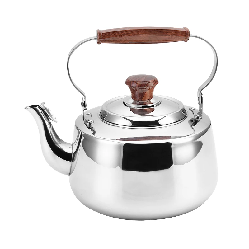 
Wood grain bakelite handle stainless steel whistling water tea kettle 