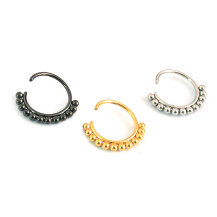 

Hot Jewelry Wish Ebay 316L steel Multiple Balls Nose Daith Piercing Rings