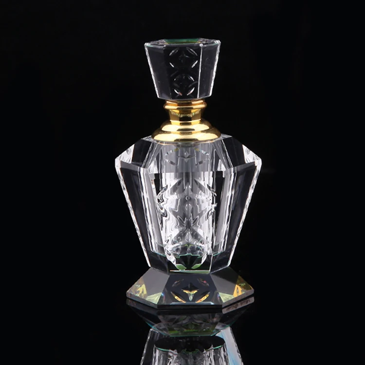 luxury champagne sales K9 3ml crystal glass perfume bottle / Champagne Color Mini Perfume Bottle Gift from China