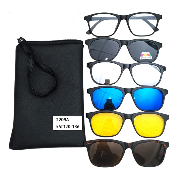 

DLC2209A Sun Glasses Set With 5 Magnetic Lenses Clip Sunglasses
