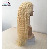 

Sunnymay 613 Curly Blonde Full Lace Human Hair Wigs Pre Plucked Glueless Brazilian Virgin Hair Lace Wigs With Baby Hair
