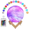 Kids Birthday Gift 15cm 16colors 3D LED Lunar Mars Jupiter Flash Light Starlight Touch Sensor Galaxy Moon Planet Lamp