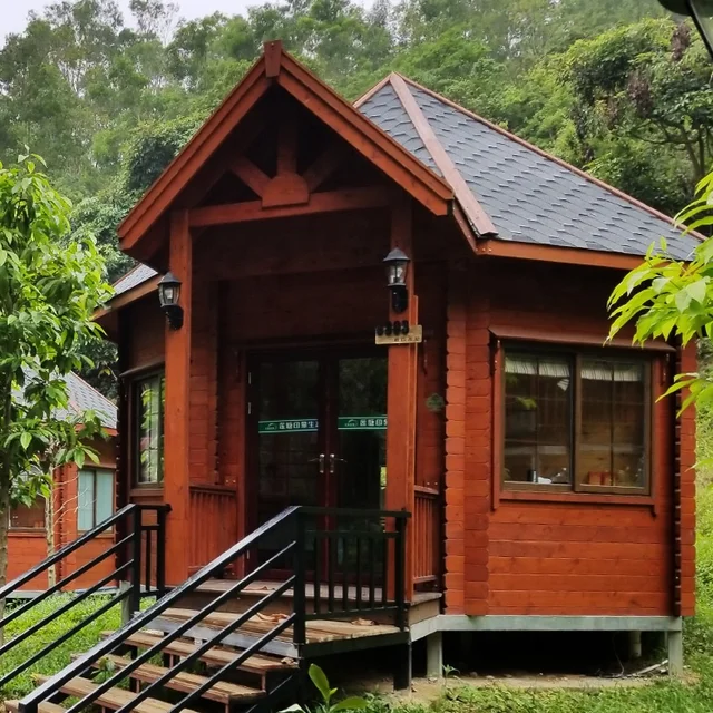 New Style European Octagon Shape Brown Pine Wood Modular Homes