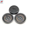 Custom high quality alloy laser logo sew buttons 4 holes metal buttons