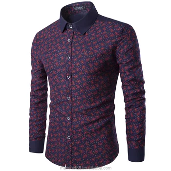 Latest Design Contrast Collar And Cuff Paisley Cotton Dress Shirt For ...