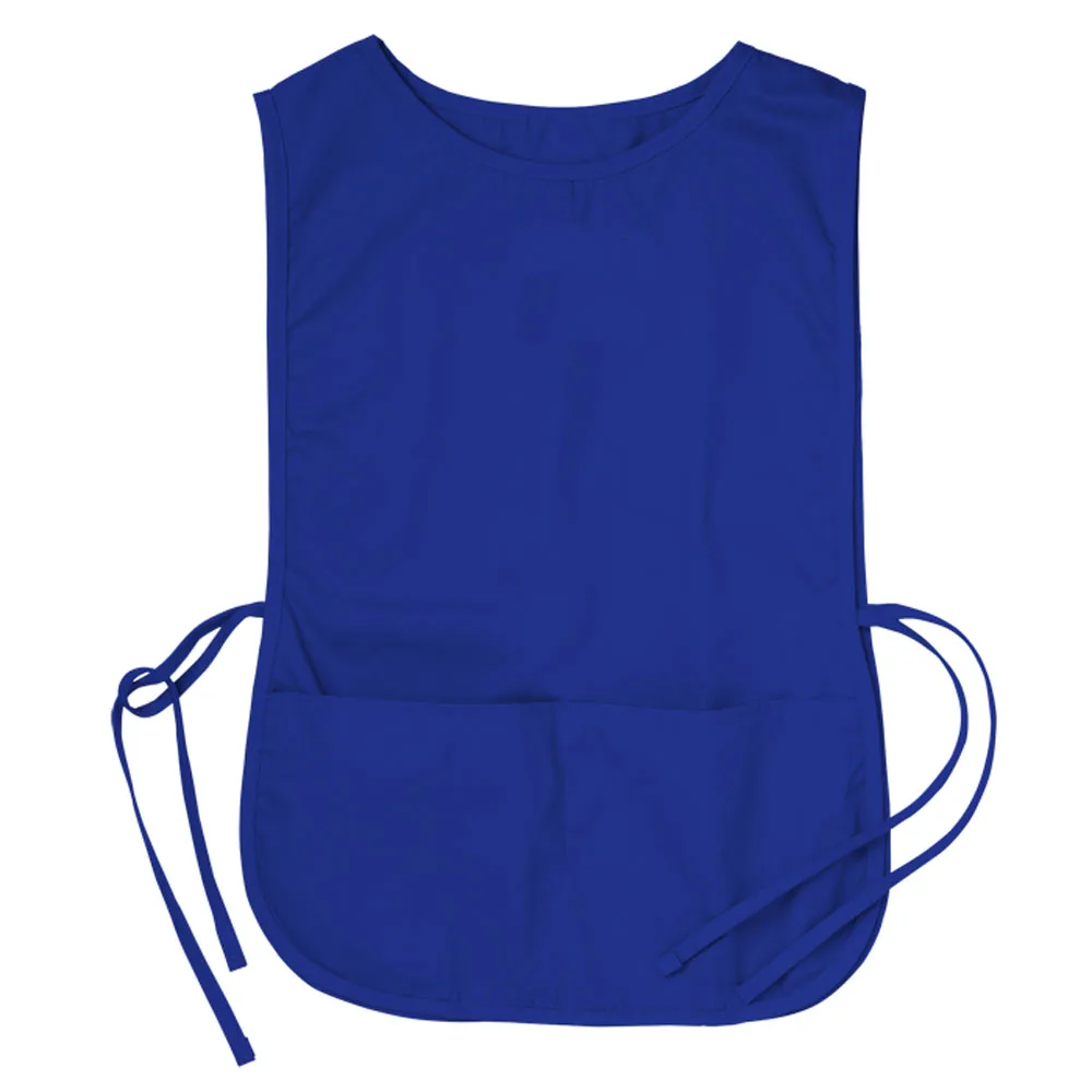 

blue color embroidery logo cobbler vest apron with front 3 pockets