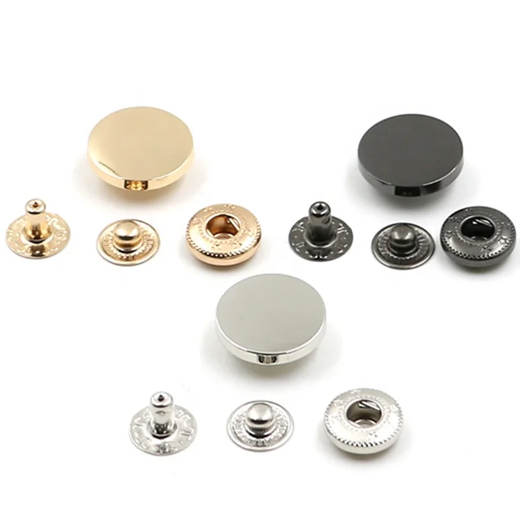 High Quality Common Design Custom Recyclable Round Shape Jeans Metal Snap Buttons for Clothes