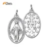 Oval Necklace 925 Sterling Silver Our Lady of Guadalupe Catholic Virgin Mary Religious Medal Medallion For Women Men
