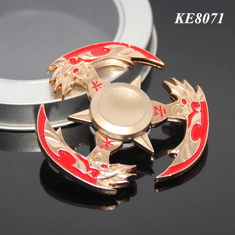 Couleur or Plaqu&eacute; En Gros Main Color&eacute;s D'EDC en Alliage De Zinc En M&eacute;tal Fidget Spinner Pour Enfants Cadeaux Pour Adultes Tri-Spinner Fidget jouet