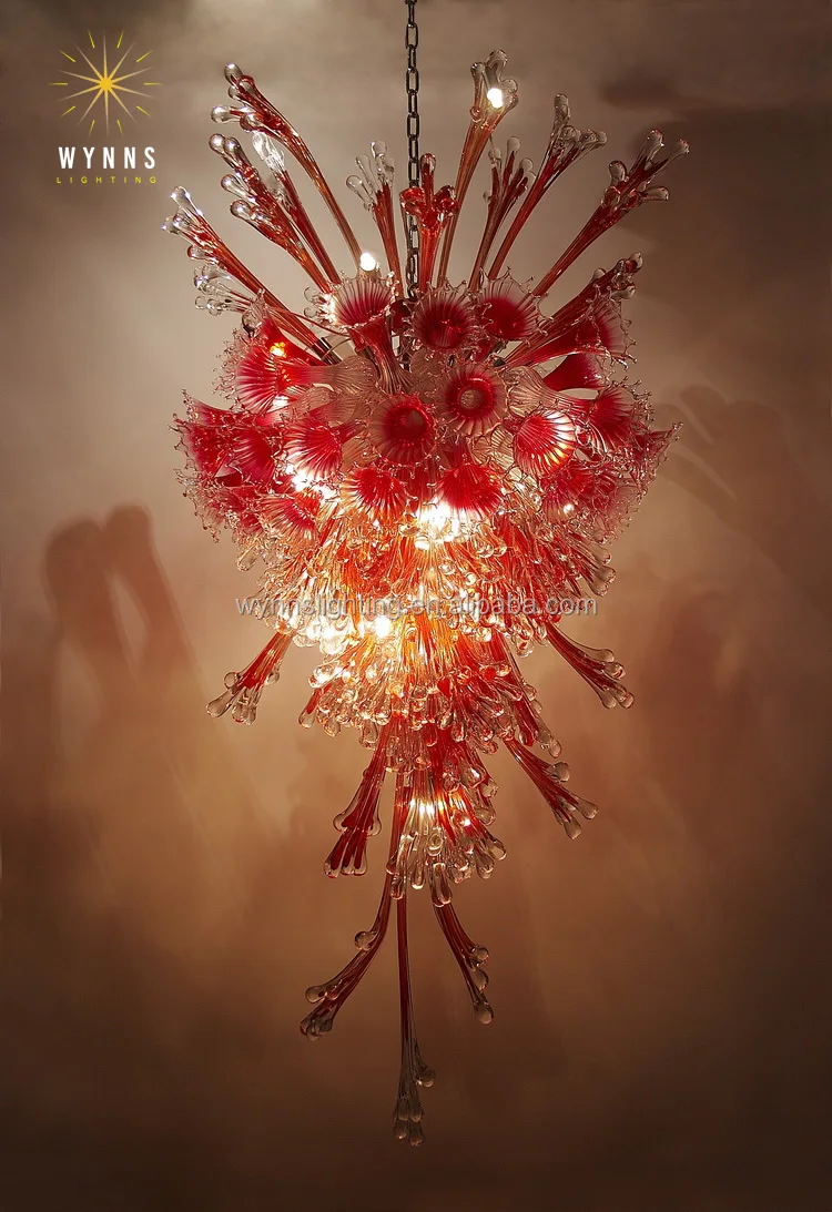 Chihuly chandelier with LED light source for hotel and home decoration
