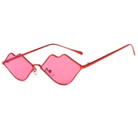 

25133 Superhot Newest Design Sexy Lip Shape Sun glasses Women shades Fashion Metal Frame Ocean Lens sunglasses