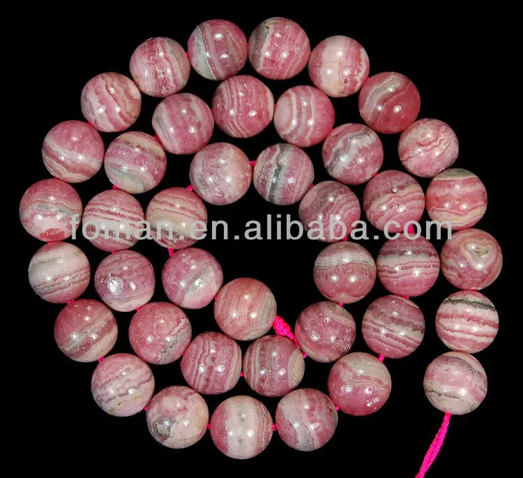 14MM ARGENTINA RHODOCHROSITE GEMSTONE PINK RED FLAT ROUND LOOSE BEADS 15.5/"