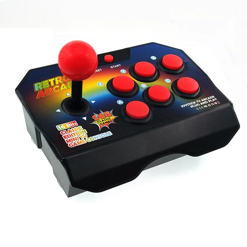 

YLW 2019 Fashion Style 16 bit Arcade Game Console Built in 145 Popular Retro Games TV Game Machine, Black