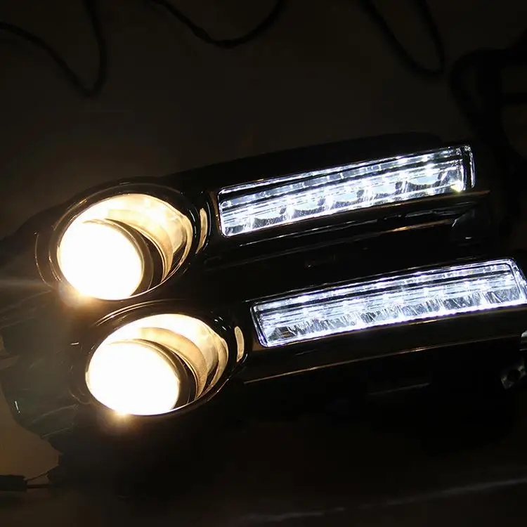 Led Daytime Running Light Drl + Fog Lamp For Mitsubishi Pajero V93 V97