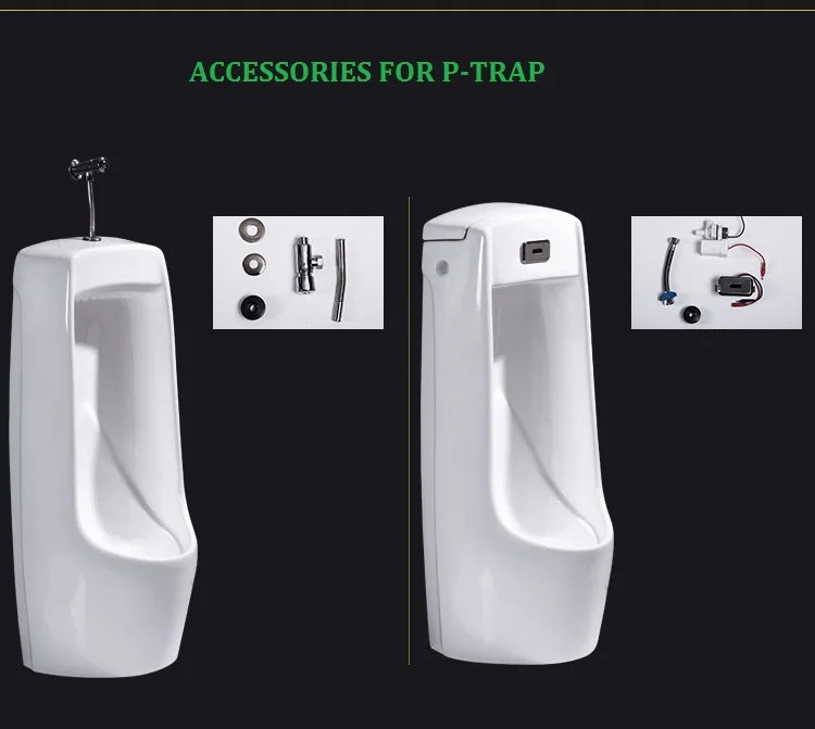 floor mounted Urinal with accessories for sensor or hand pressing