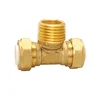 15mm Copper Pipe Connector Brass male Tee Fittings