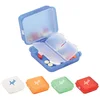 Plastic Imprinted Clamshell Double Layer Pill Box with 4 divider combination