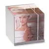optical crystal photo cube with 3 image effect holds three
