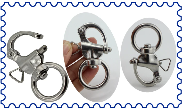 Stainless Marine Boat Round Ring Quick Release Swivel Snap Shackles