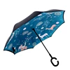 Lowest Price Reverse Double Layer Full Inside Printed Waterproof Polyester Fabric Car Inverted Straight Umbrella