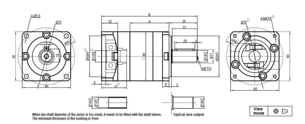 de velocidades para Motor de Passo e Servo Motor, 16:1 a 70:1