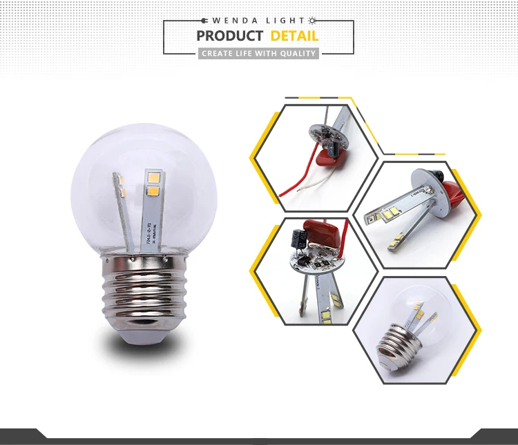 1W G45 light bulbs decorative SMD LED Lighting
