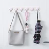 wholesale No Punching Hook Kitchen Door Wall Glue Strong Sticky Hook Hanger Creative Seamless Row Hook Wall